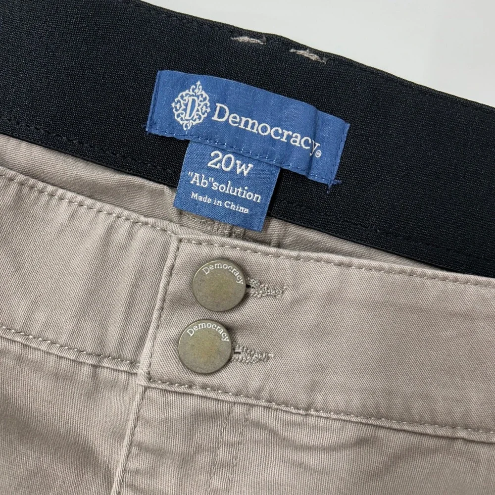 NEW Democracy Ab Solution Cargo Mini Skirt Women's Size 20W Taupe Beige Cotton